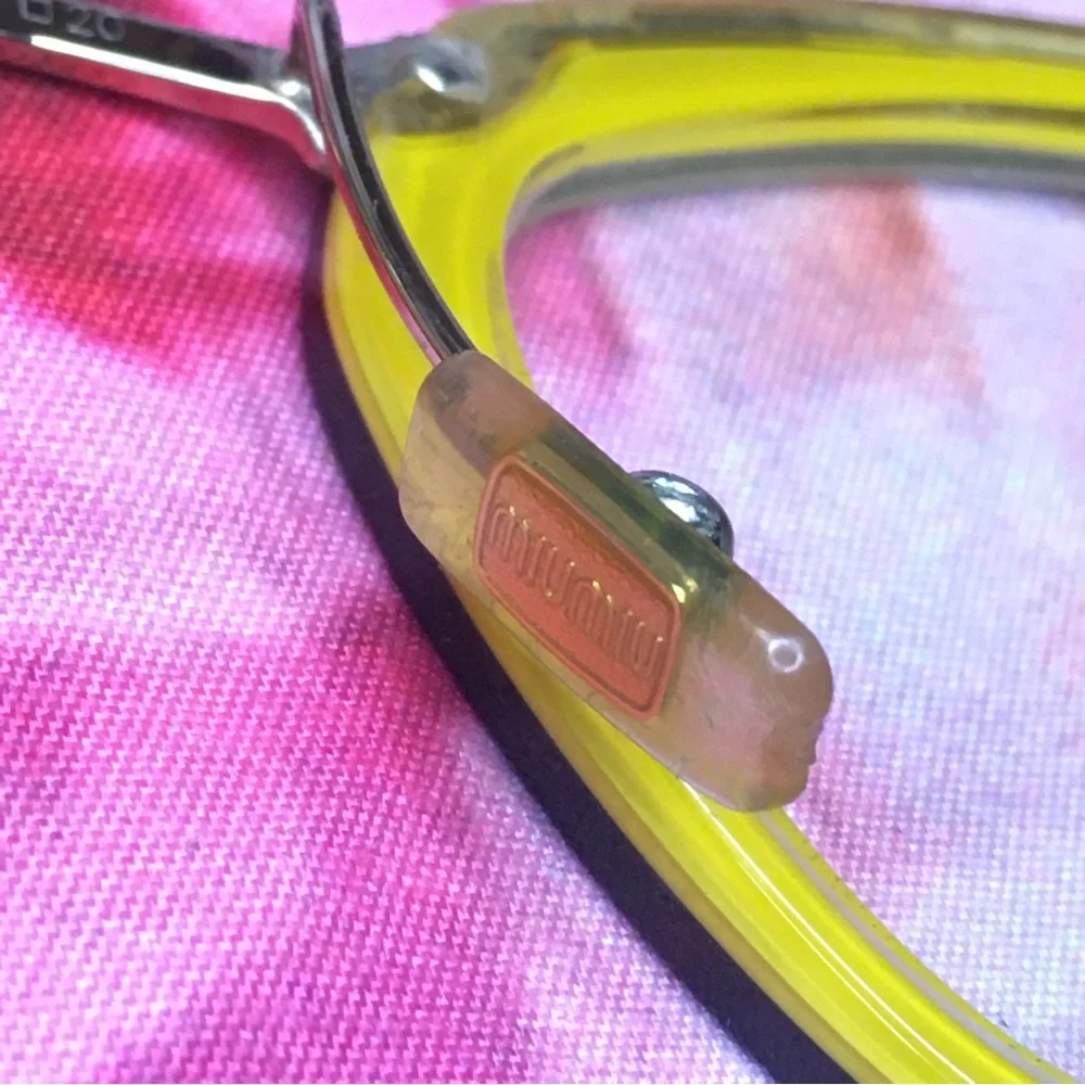 Miu Miu Black front Yellow inside Gold lining & arms REPAIRED glasses frames GUC
